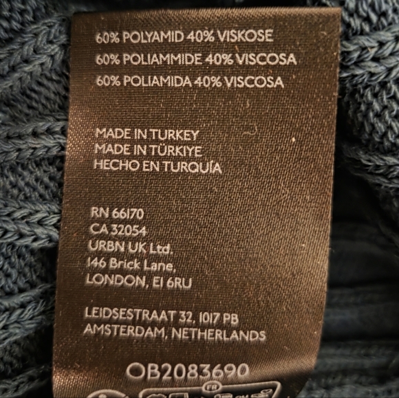 Pilcro Quarter Zip Sweater Dress Ribbed Knit Blue Green Medium Anthropologie - Picture 7 of 9